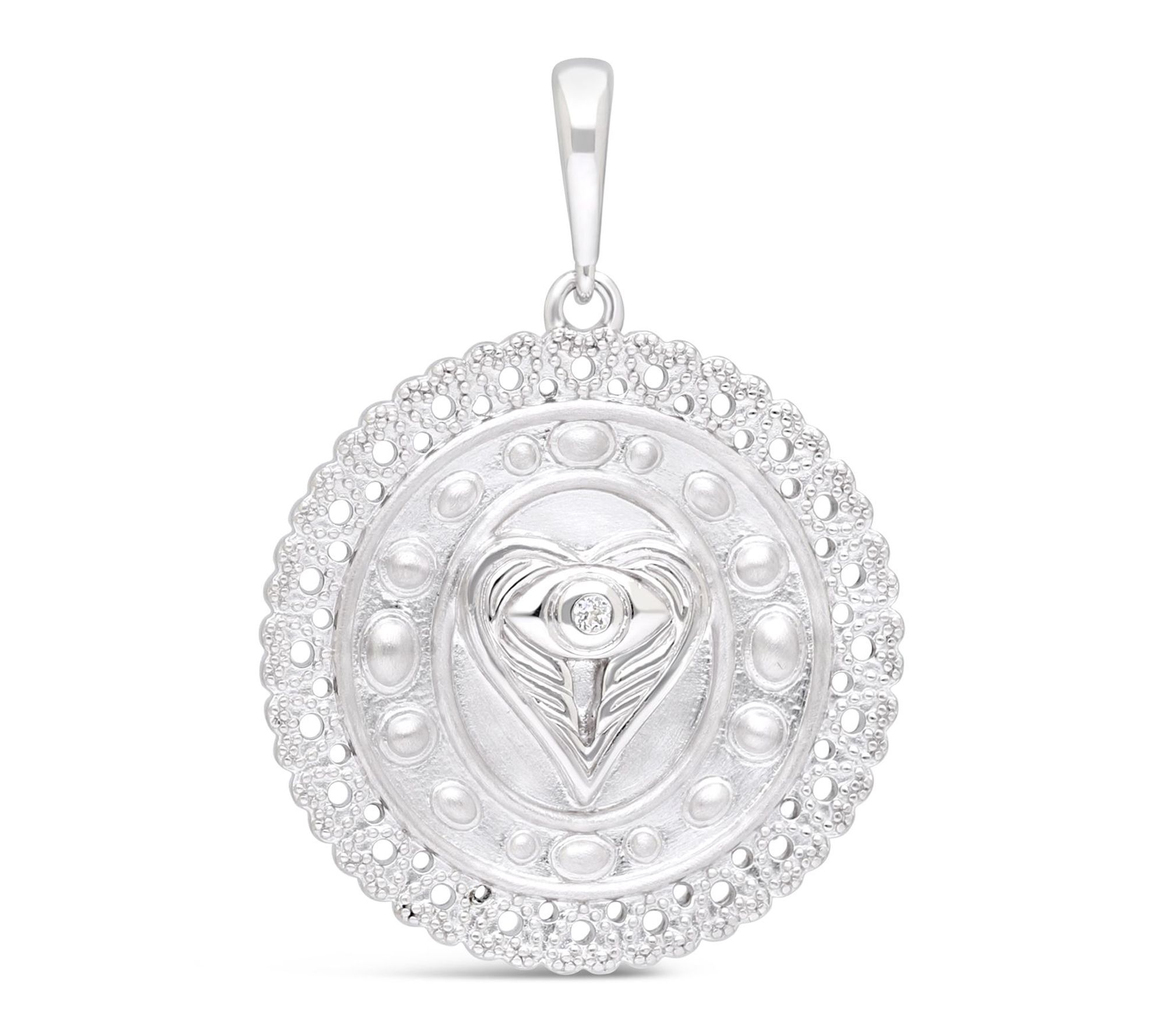 Goddaughters Sterling White Topaz Angel Eyes Heart Enhancer