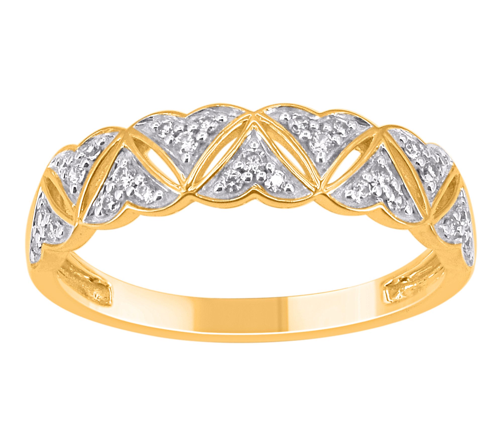 Affinity Diamonds Heart Station Band Ring, 14KGold