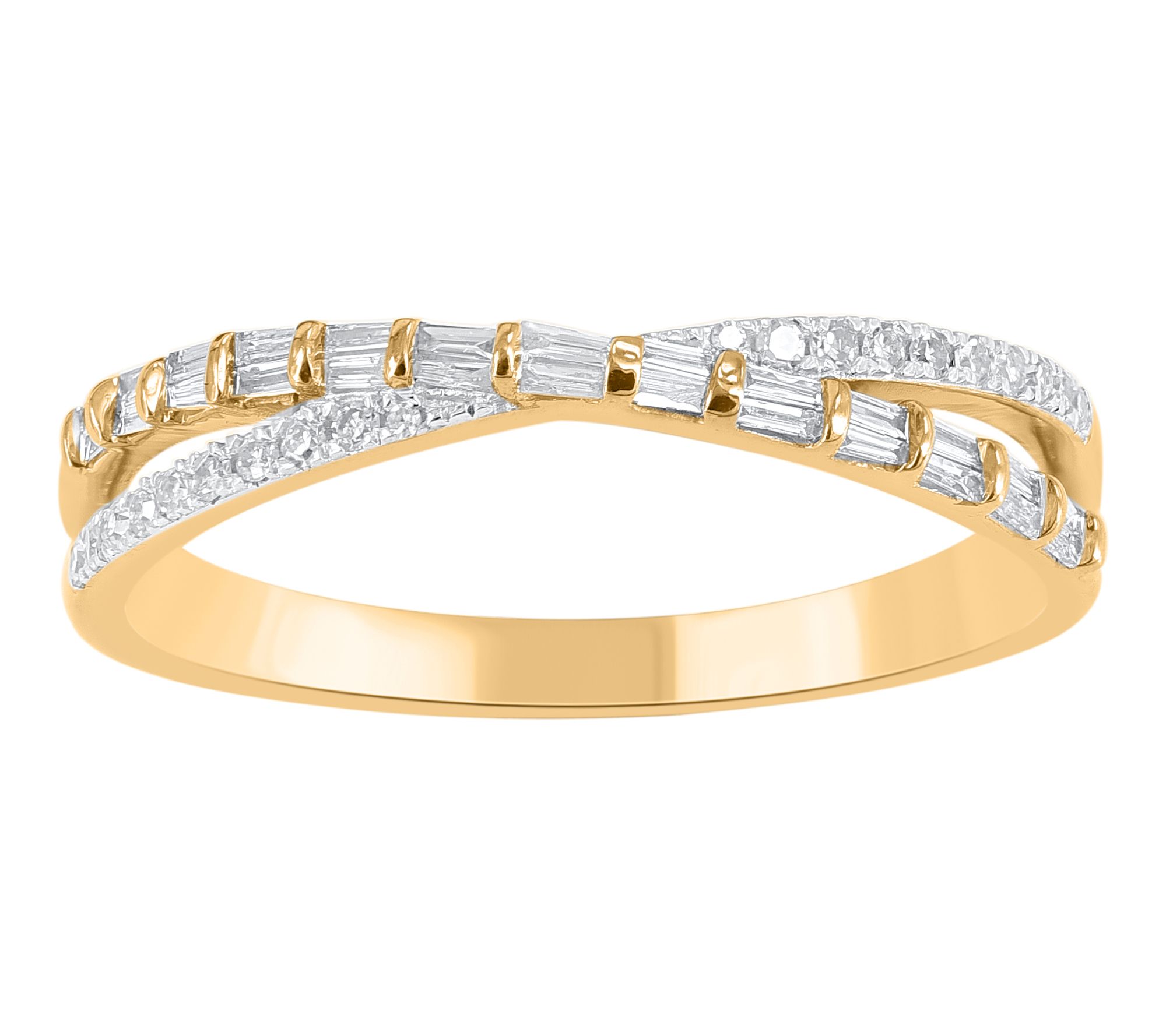 Affinity Diamonds Triple Row Ring, 14K Gold