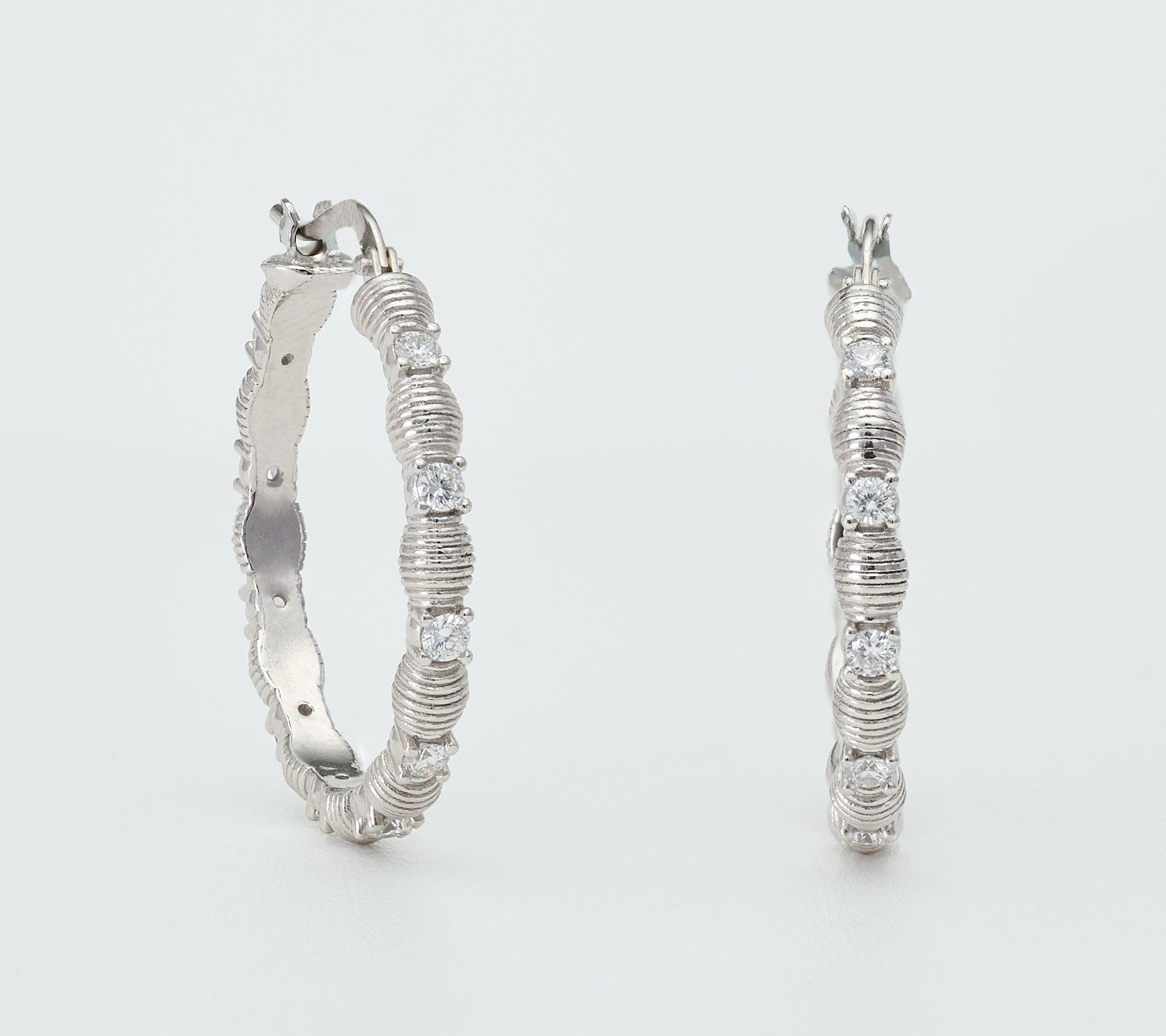 David Markstein 0.60 cttw Lab Grown Diamond Couture Station Hoops