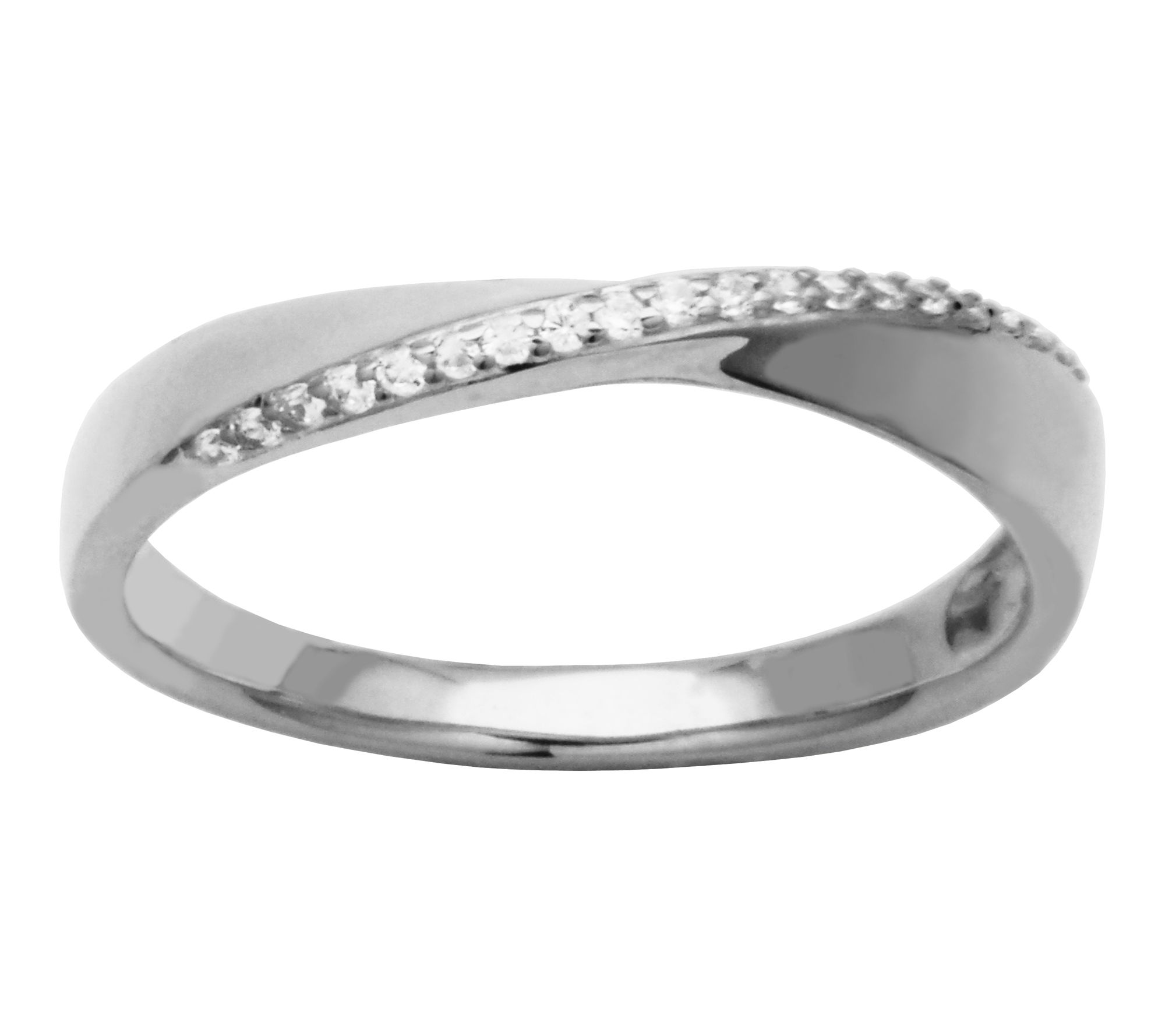 Diamonique Stackable Band Ring, Sterling Silver