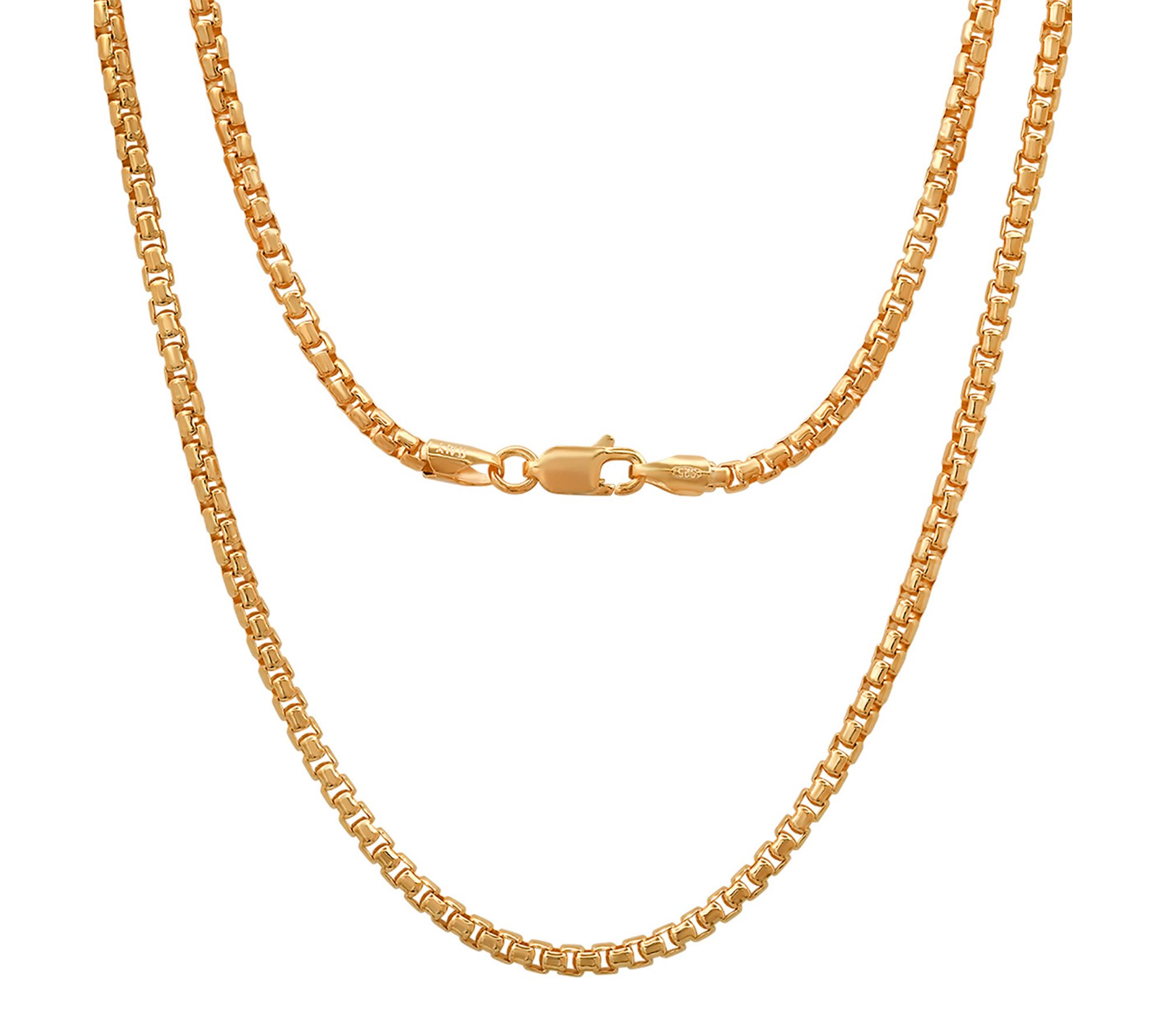 Silver Style Thick Box Chain Necklace, Sterling Silver