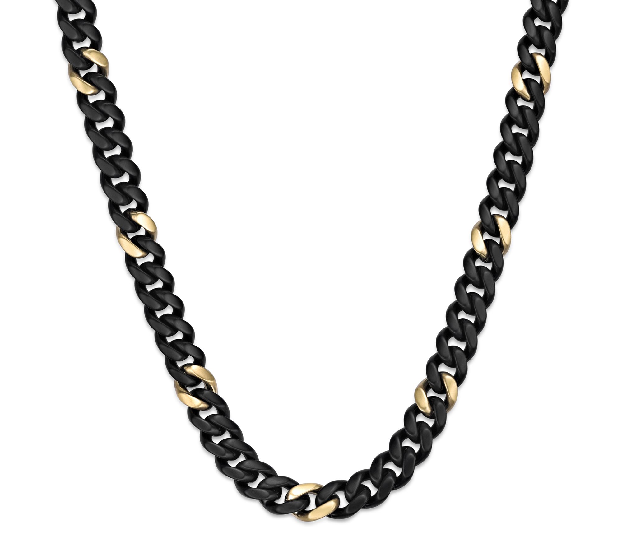 LYNX Men's Two-Tone Cuban Chain Necklace