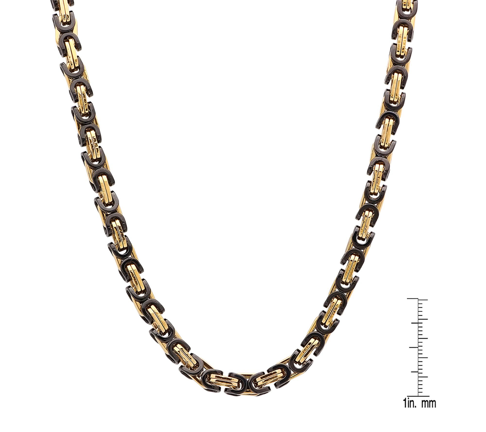 Steel by Design Men's Black Two-Tone Bicycle Chain Necklace
