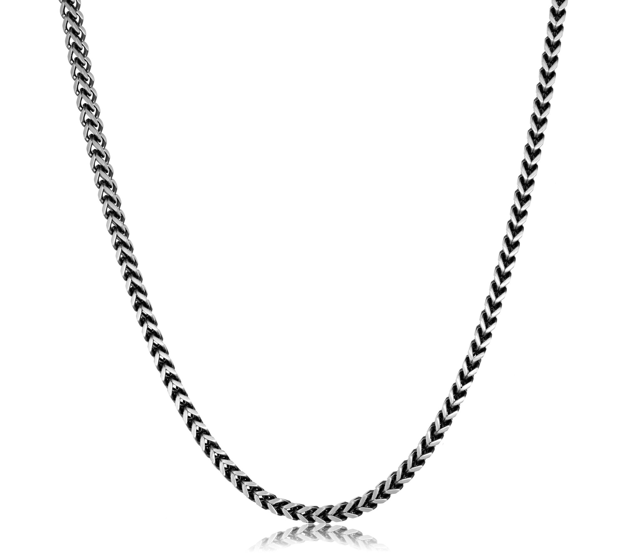 LYNX Men's Stainless Steel Foxtail Chain Necklace