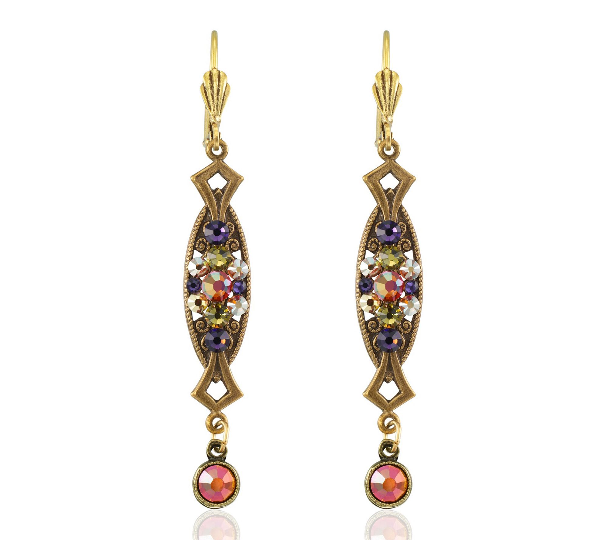 Anne Koplik Crystal Jeweled Harvest Earrings