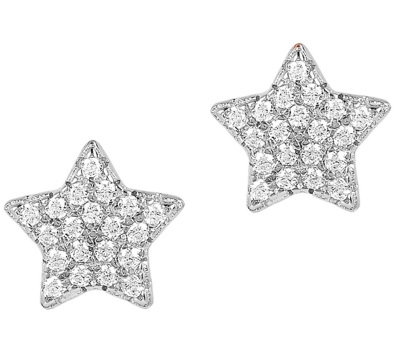 Diamonique 0.20 cttw Star Stud Earrings, Sterling Silver