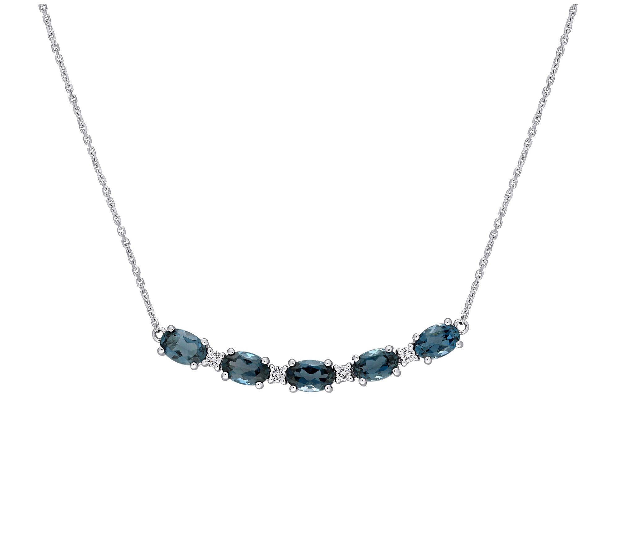 Bellini 14K 2.50 cttw Blue Topaz & 0.10 cttw Diamond Necklace
