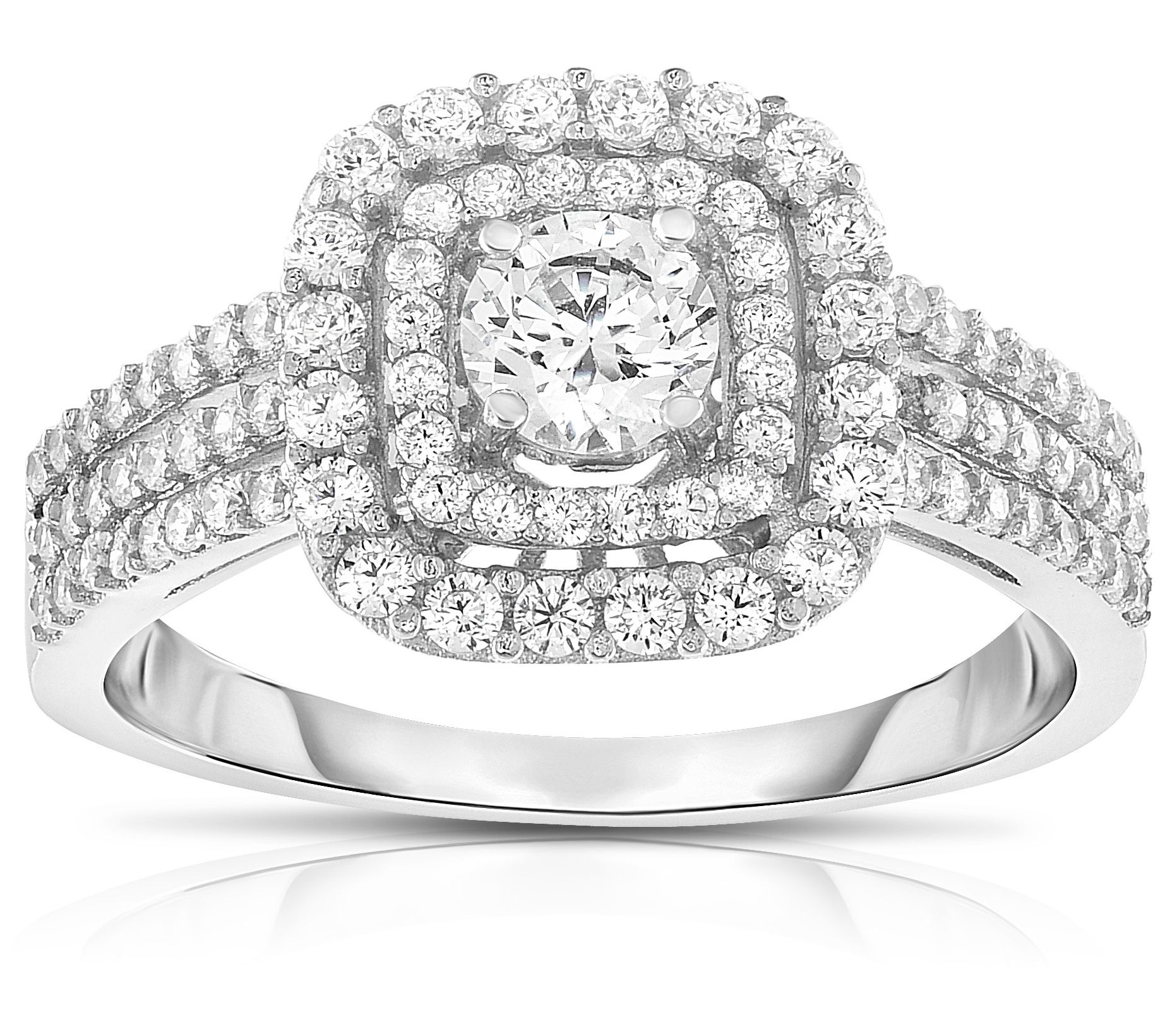 Affinity 1.00 cttw Double Halo Diamond Ring, 14K Gold - QVC.com