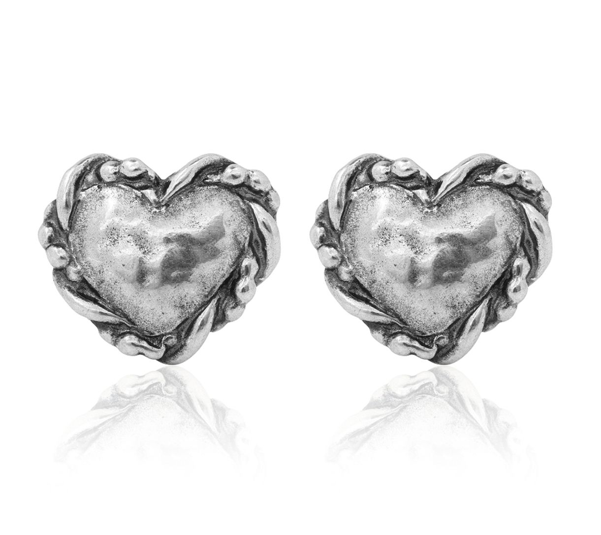 Or Paz Sterling Silver Heart Stud Earrings
