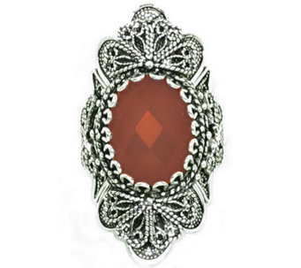 Artisan Crafted Sterling Ornate Design GemstoneRing - J309530