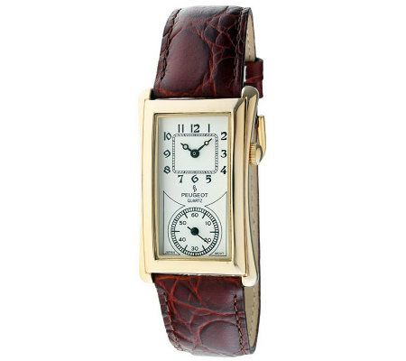 Peugeot Men's Vintage Rectangular Strap Watch