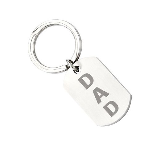 Steel By Design Men's Brushed "DAD" Key Ring