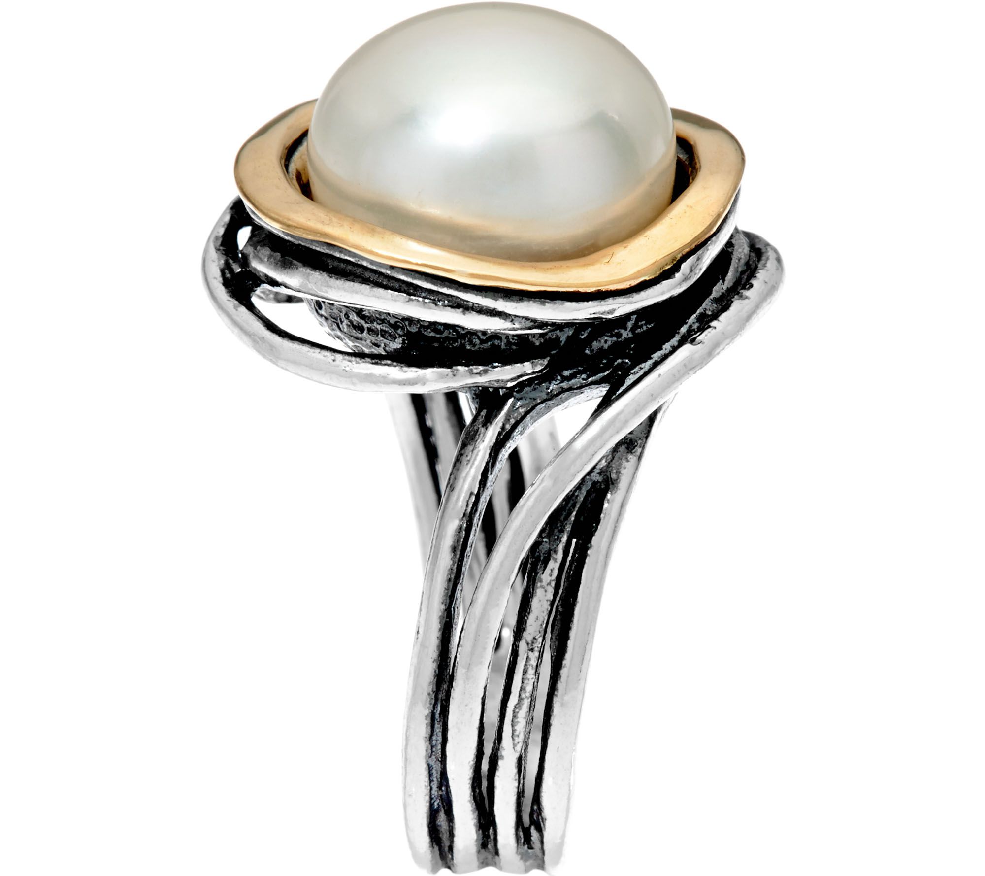 Sterling Silver & 14K Gold Cultured Pearl Ring by Or Paz - QVC.com