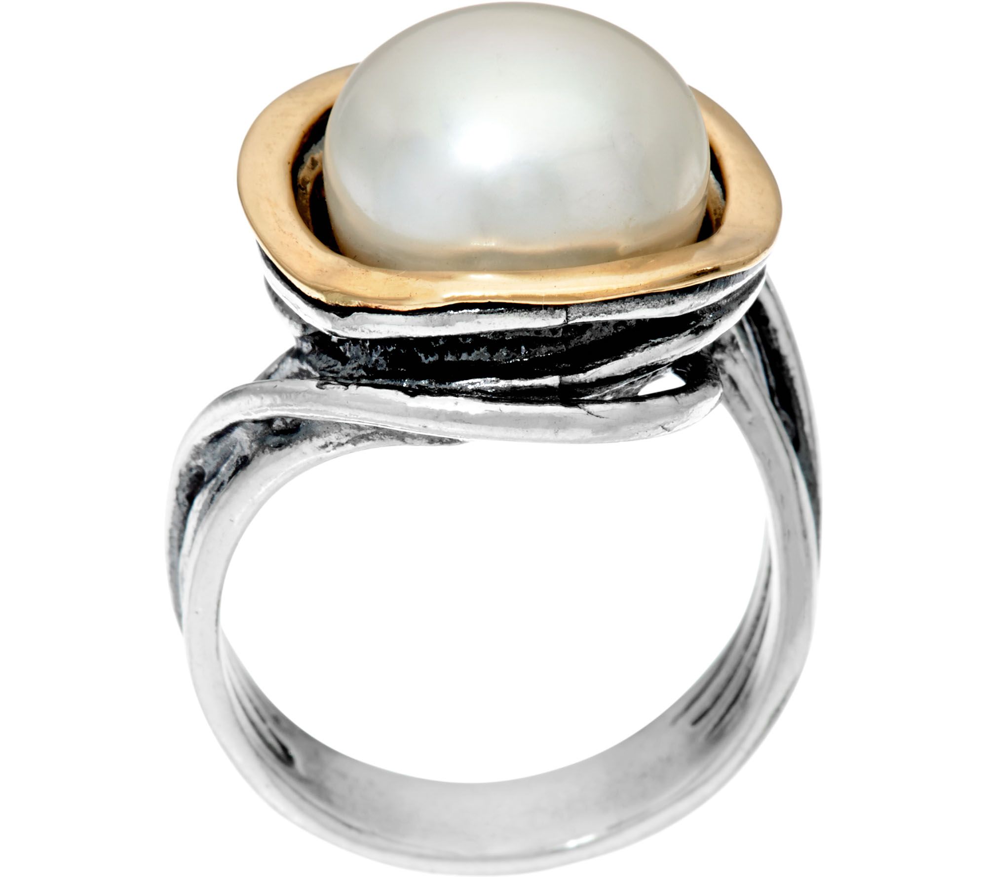 Sterling Silver & 14K Gold Cultured Pearl Ring by Or Paz - QVC.com