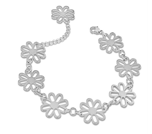 Steel by Design Flower Link Bracelet