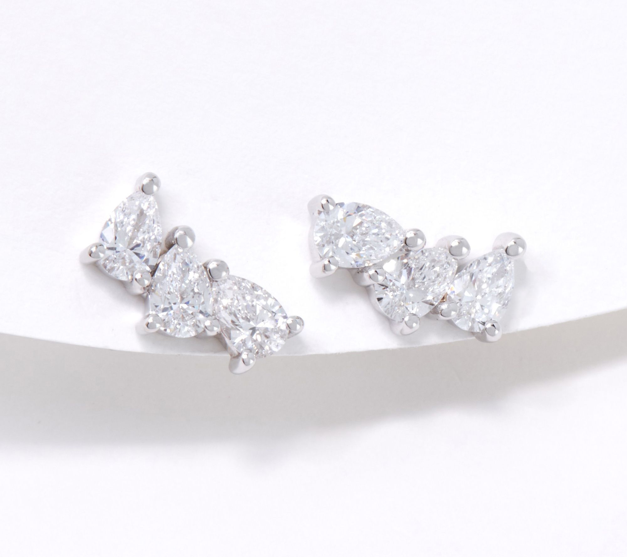 Fire Light Lab Grown Diamond 14K Gold Pear Studs, 0.90cttw