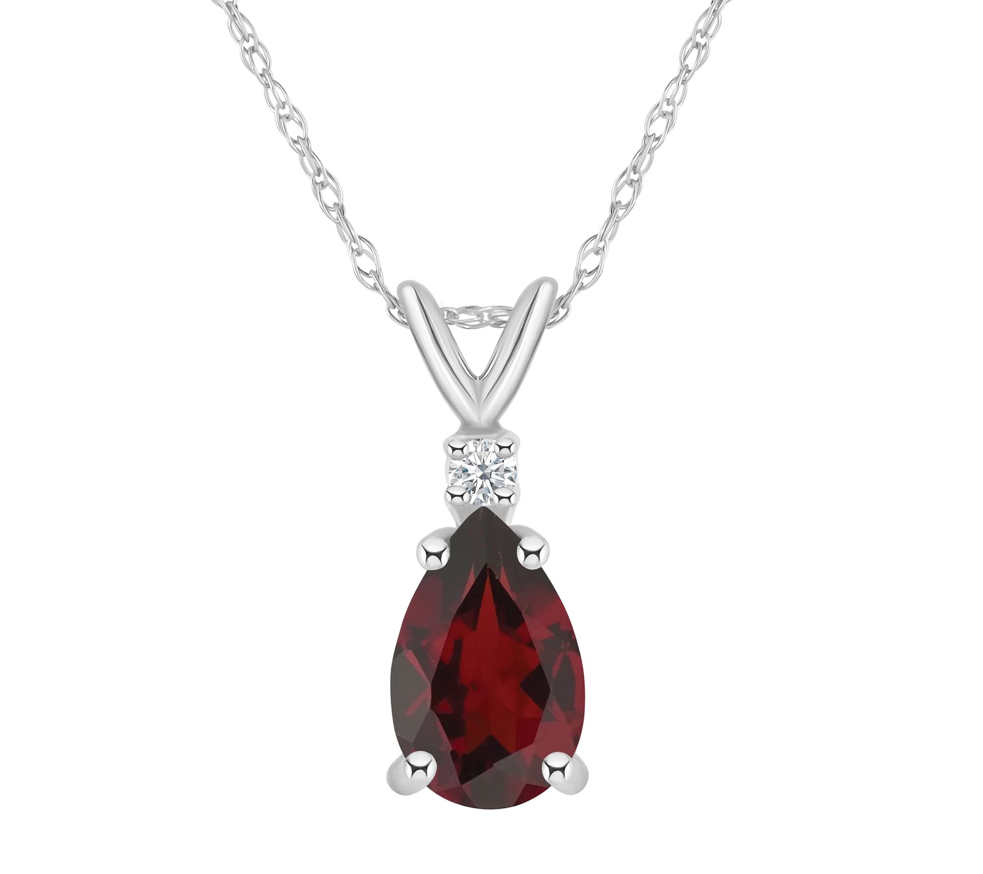 14K Gold 1.20 cttw Garnet & Diamond Accent Pendant