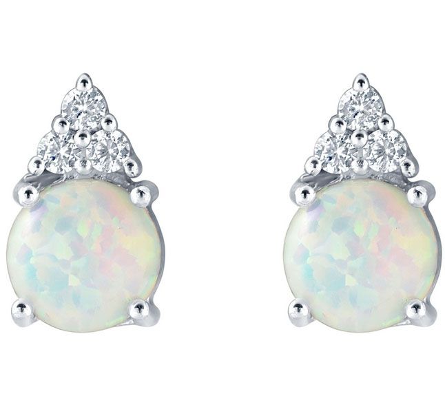 Sterling Silver 7mm Round Simulated GemstoneEarrings