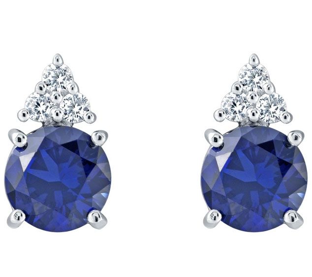 Sterling Silver 7mm Round Simulated Gemstone Earrings