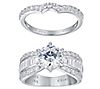 Diamonique 3.75 cttw 2-Piece Bridal Set Ring, S terling Silver