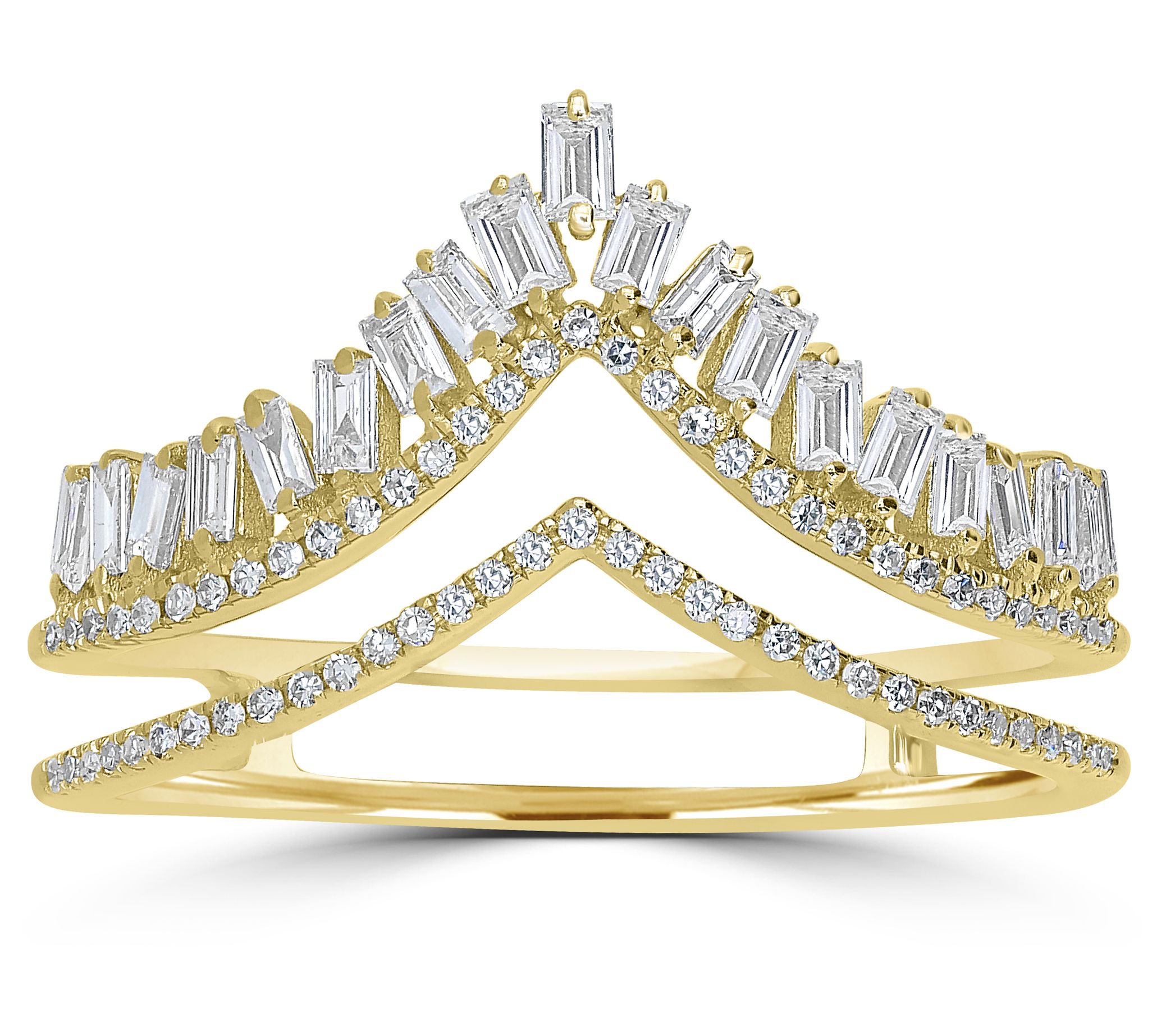 Affinity Diamonds 0.45 cttw Double V-Band Ring,14K Yellow Gold