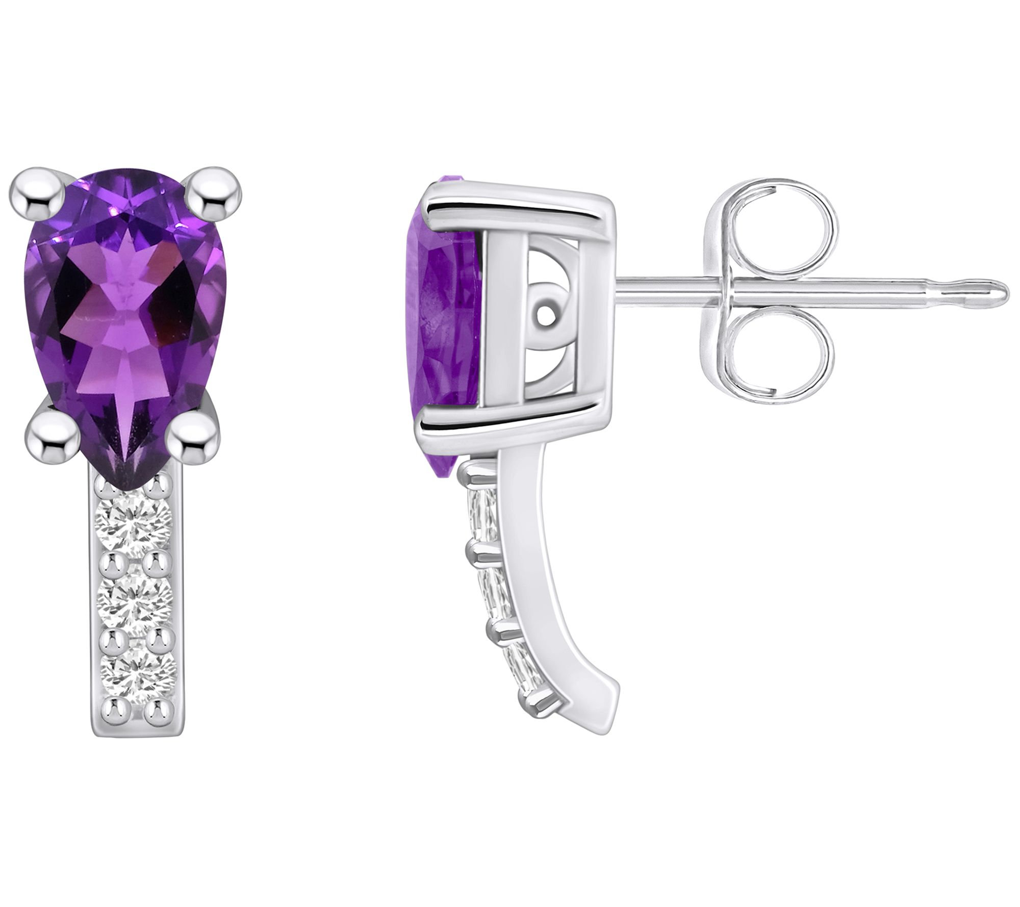 Affinity Gems Gemstone & Diamond Earrings, 14K White Gold