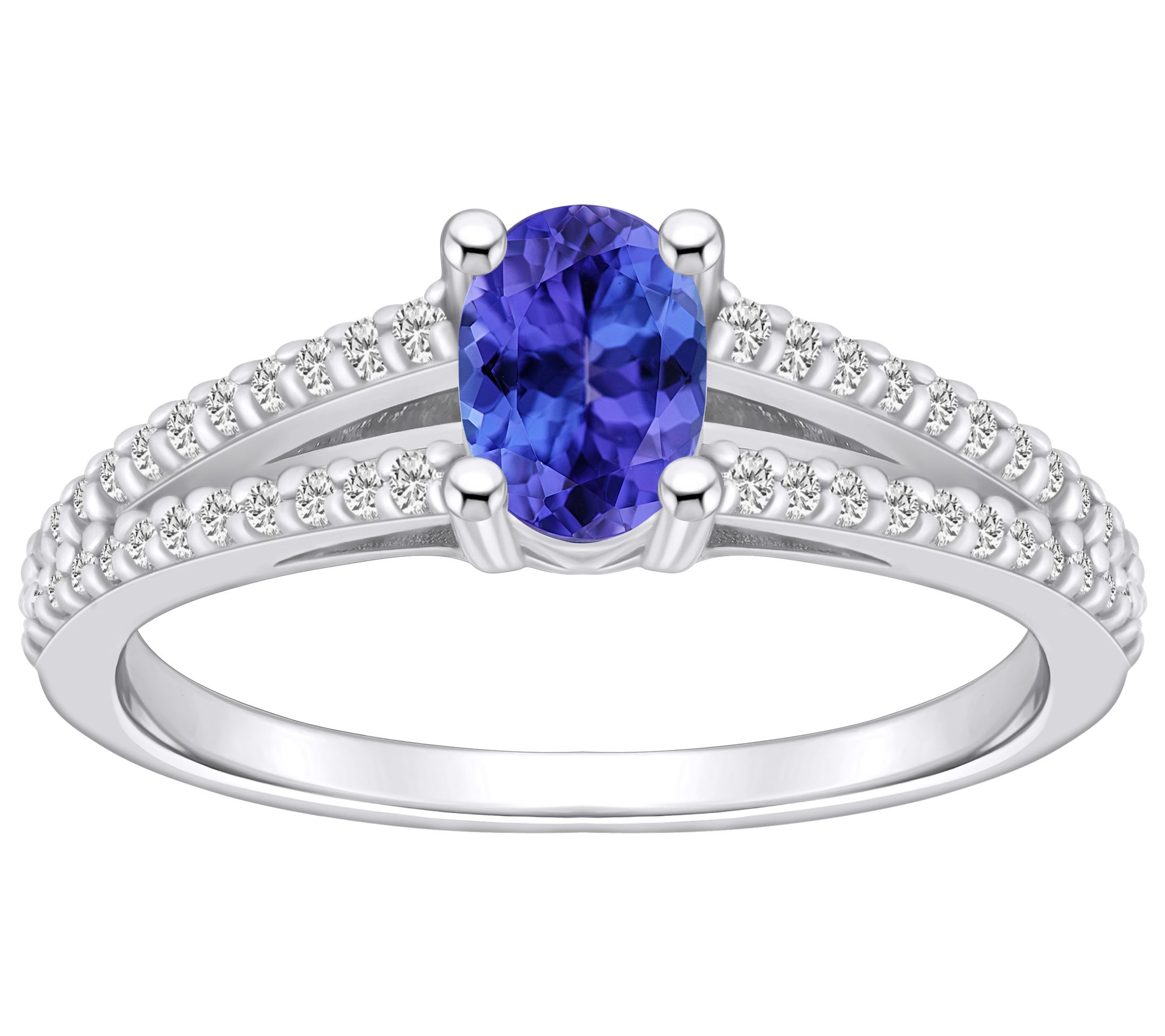 Affinity Gems Oval Tanzanite & Diamond Ring, 14K Gold