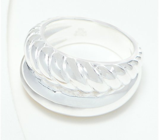 UltraFine 950 Silver Double Ring, Sterling Silver