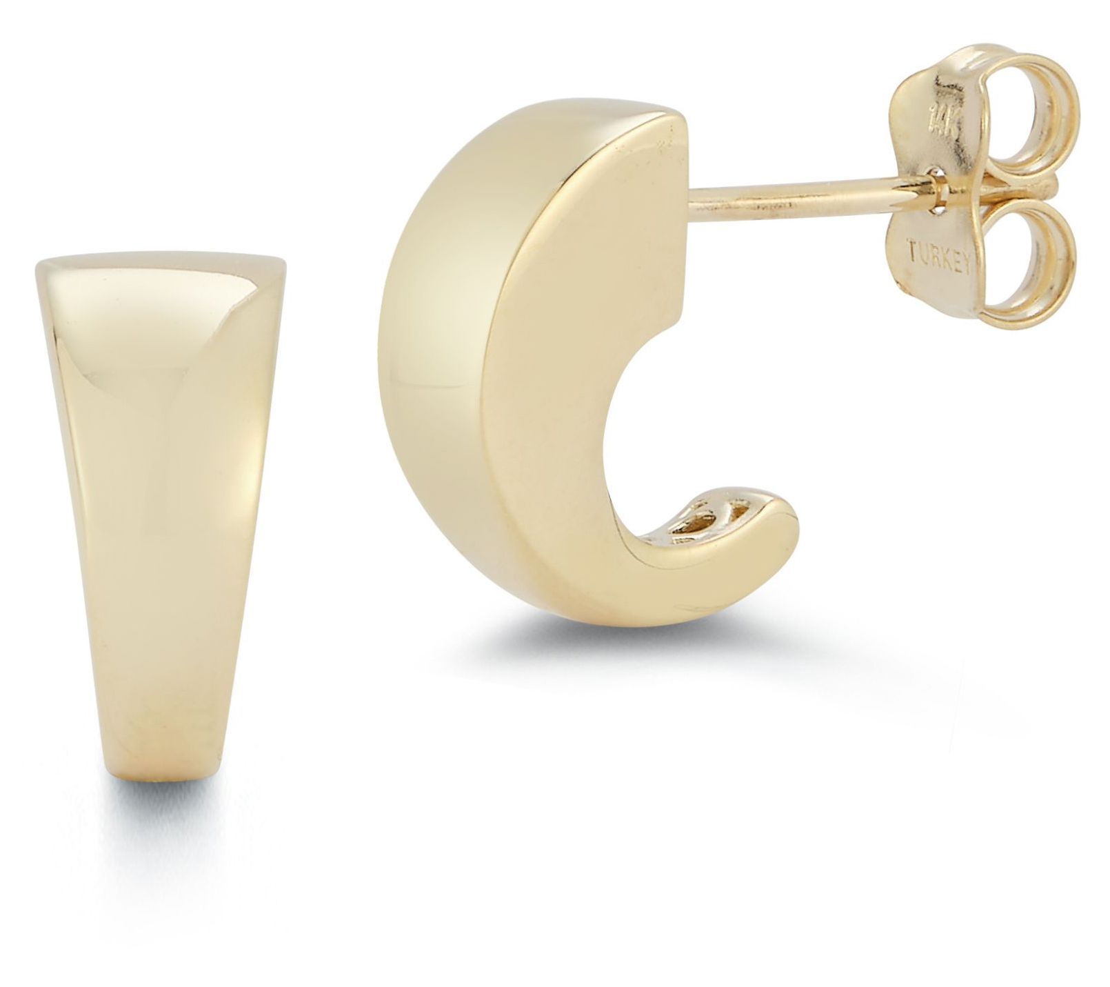 Luminosa Gold Square Edge Graduated Hoops, 14K