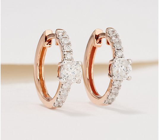 Affinity Diamonds Petite 0.75cttw Diamond Hoop Earrings, 14K