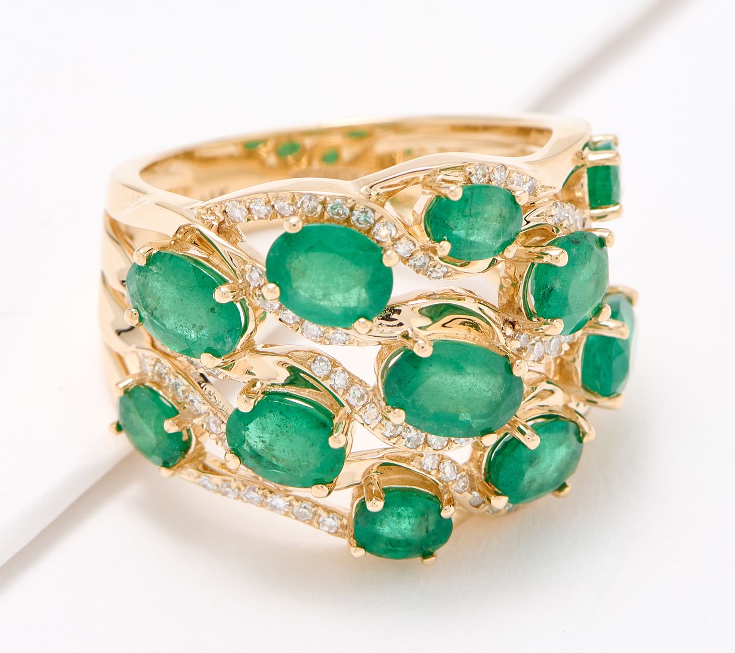 Qvc clearance emerald rings