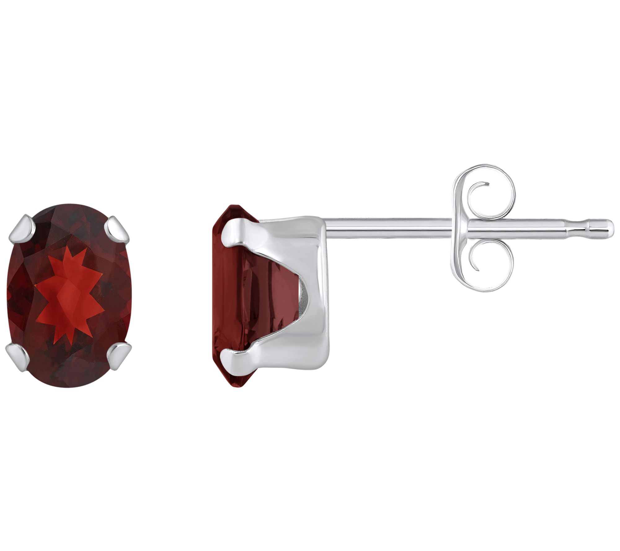 Affinity Gems Oval Gemstone Stud Earrings, 10K White Gold