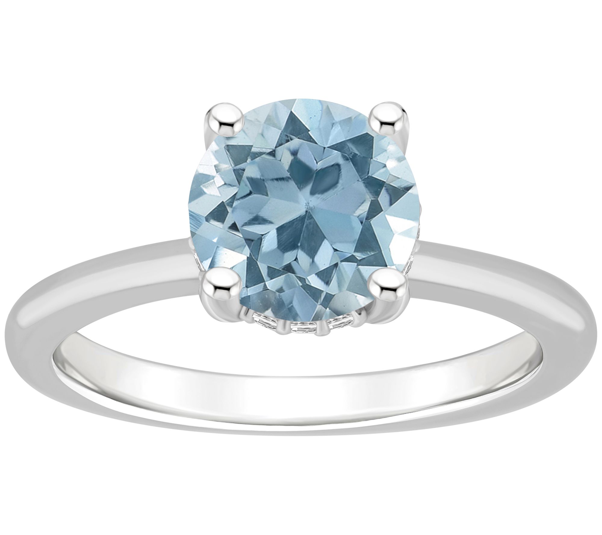 Affinity Gems Round Gemstone & Diamond GalleryRing, Sterling