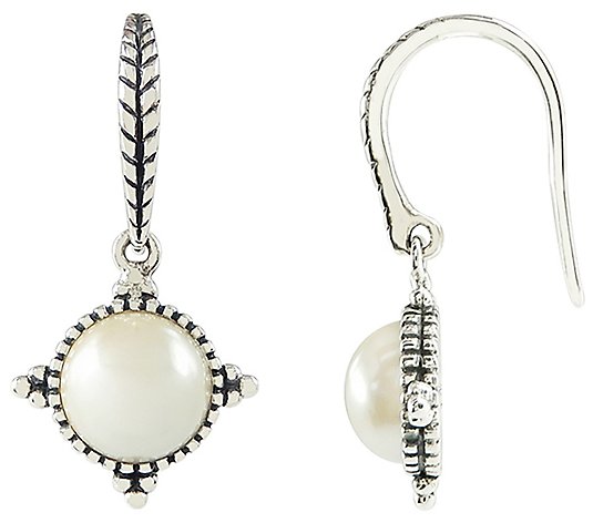 Affinity Cultured Pearl Dangle Earrings, Sterling Silver