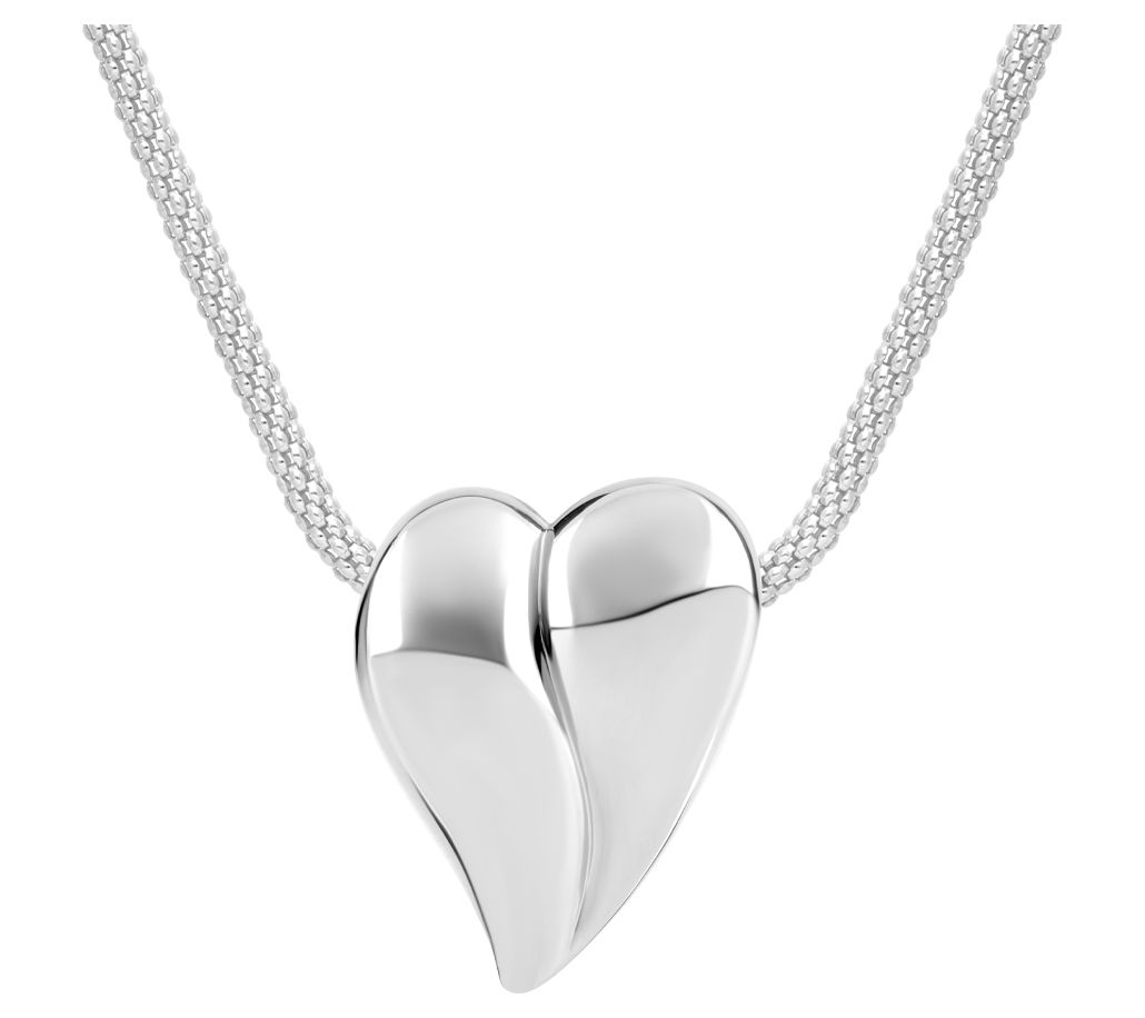 Ariva Sterling Silver Modern Heart Necklace