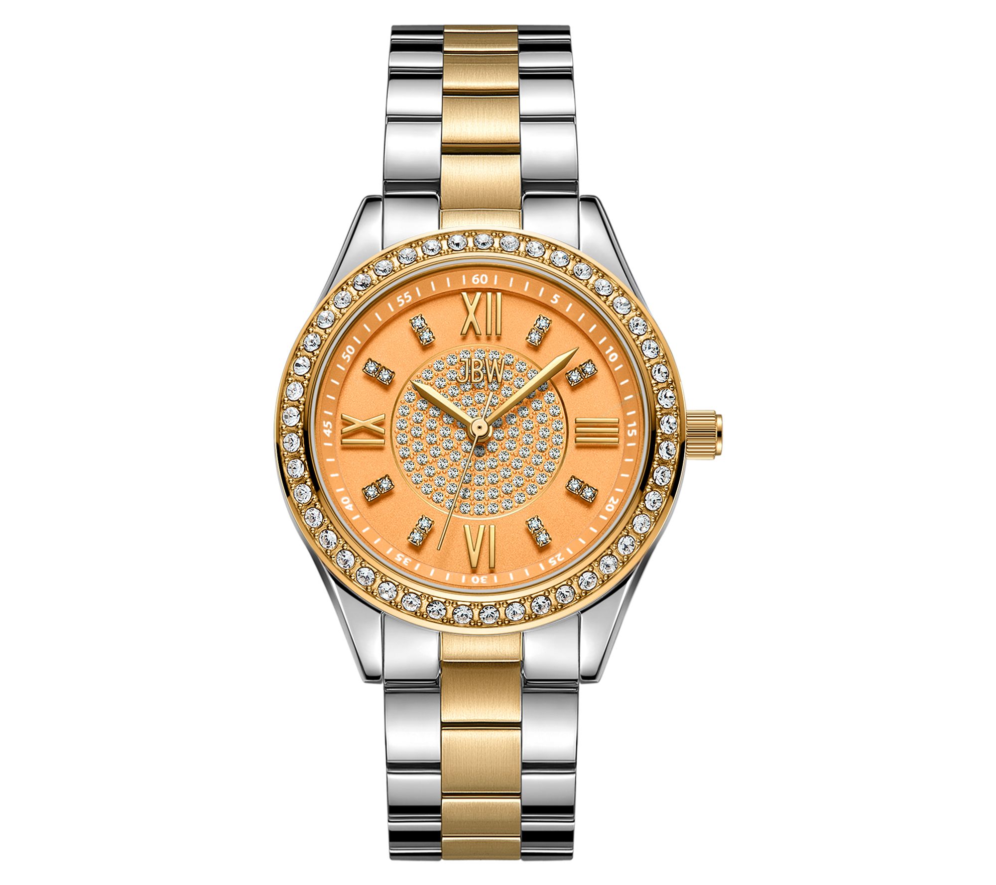 JBW Women's Mondrian Two-Tone Orange Dial Diamo nd Watch