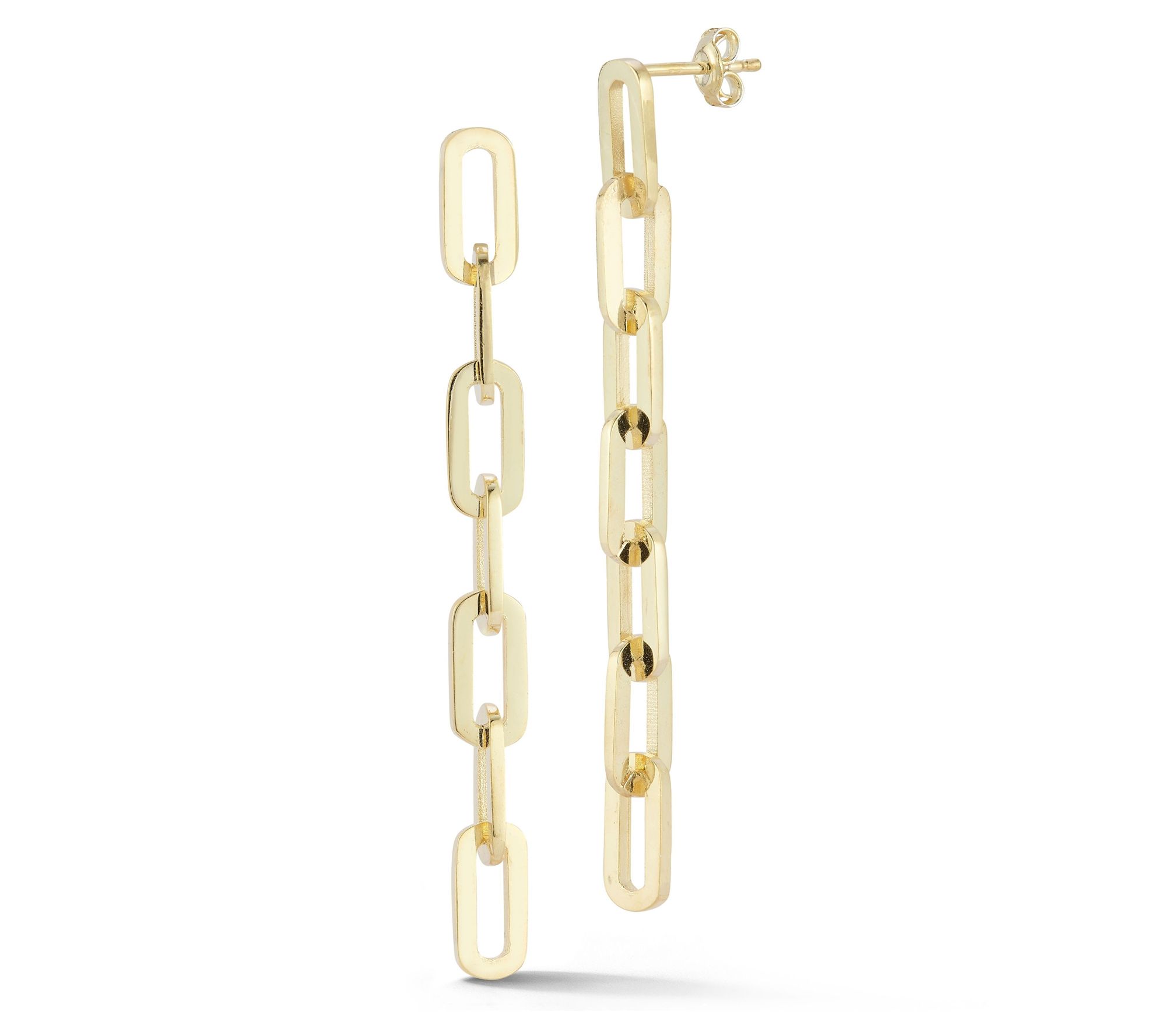 Sterlina Silver 2-1/4" Paperclip Drop Earrings,Sterling