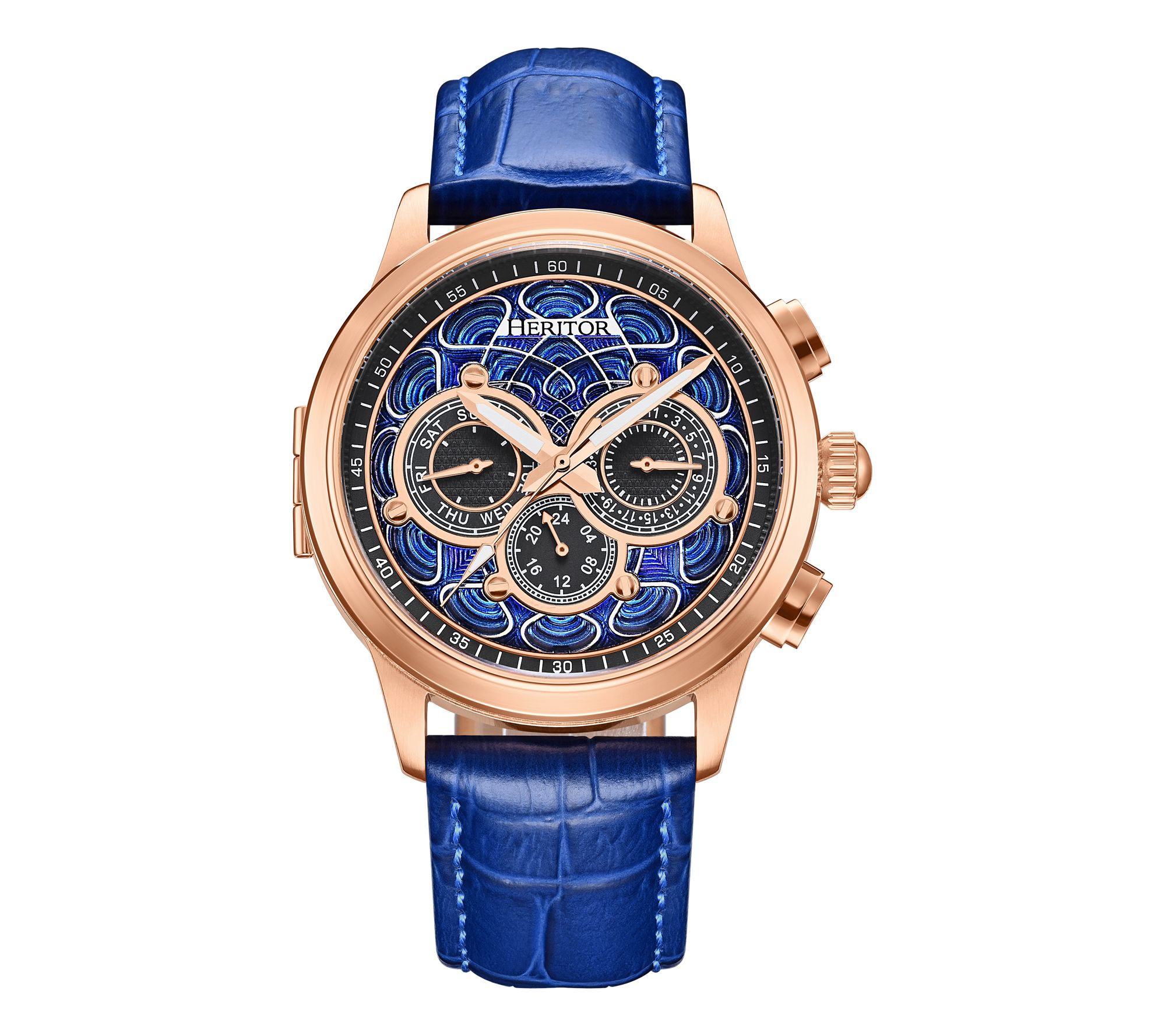 Heritor Automatic Men's Apostle Stainless Leather Band Watch