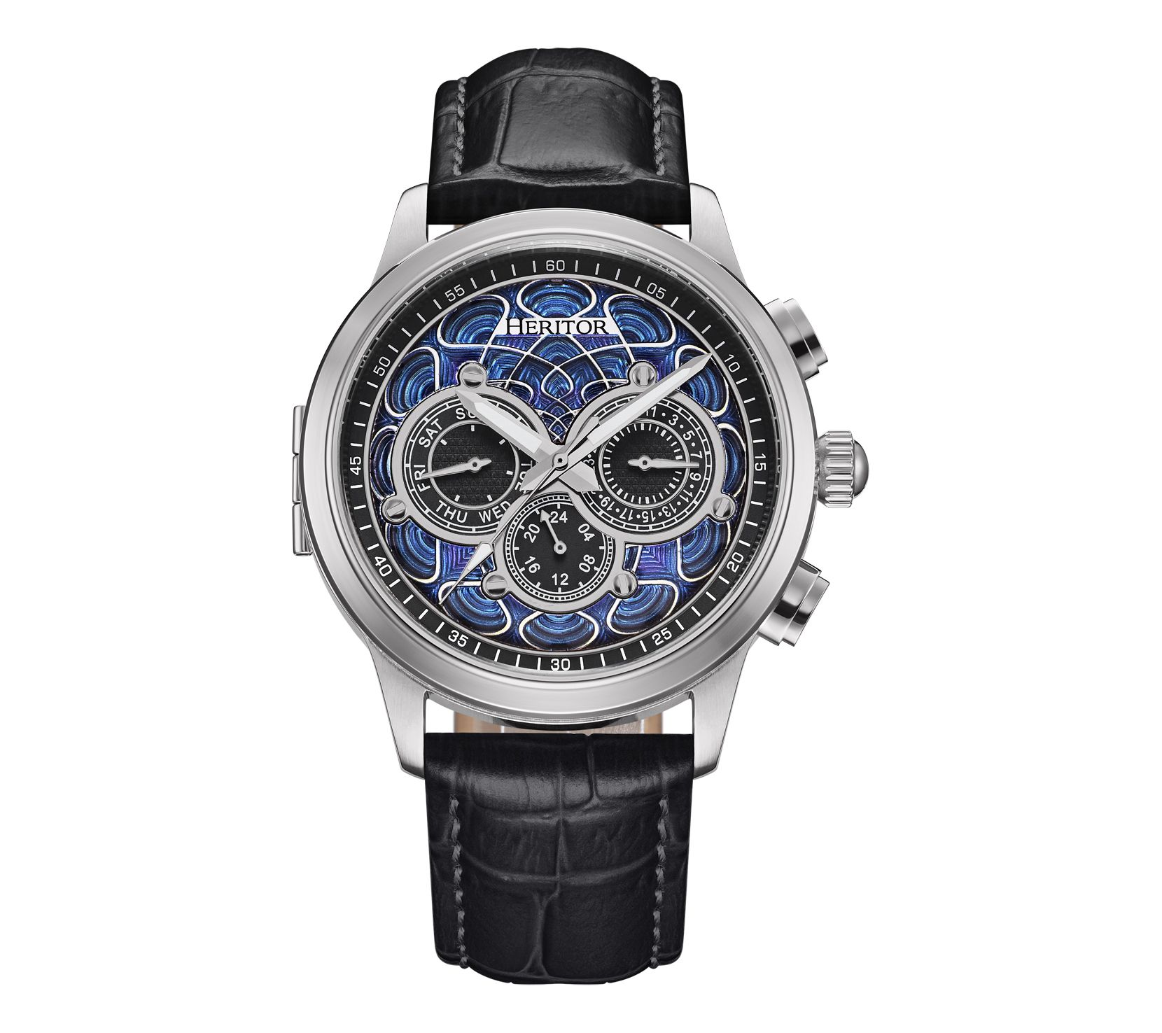 Heritor Automatic Men's Apostle Stainless Leath er Band Watch