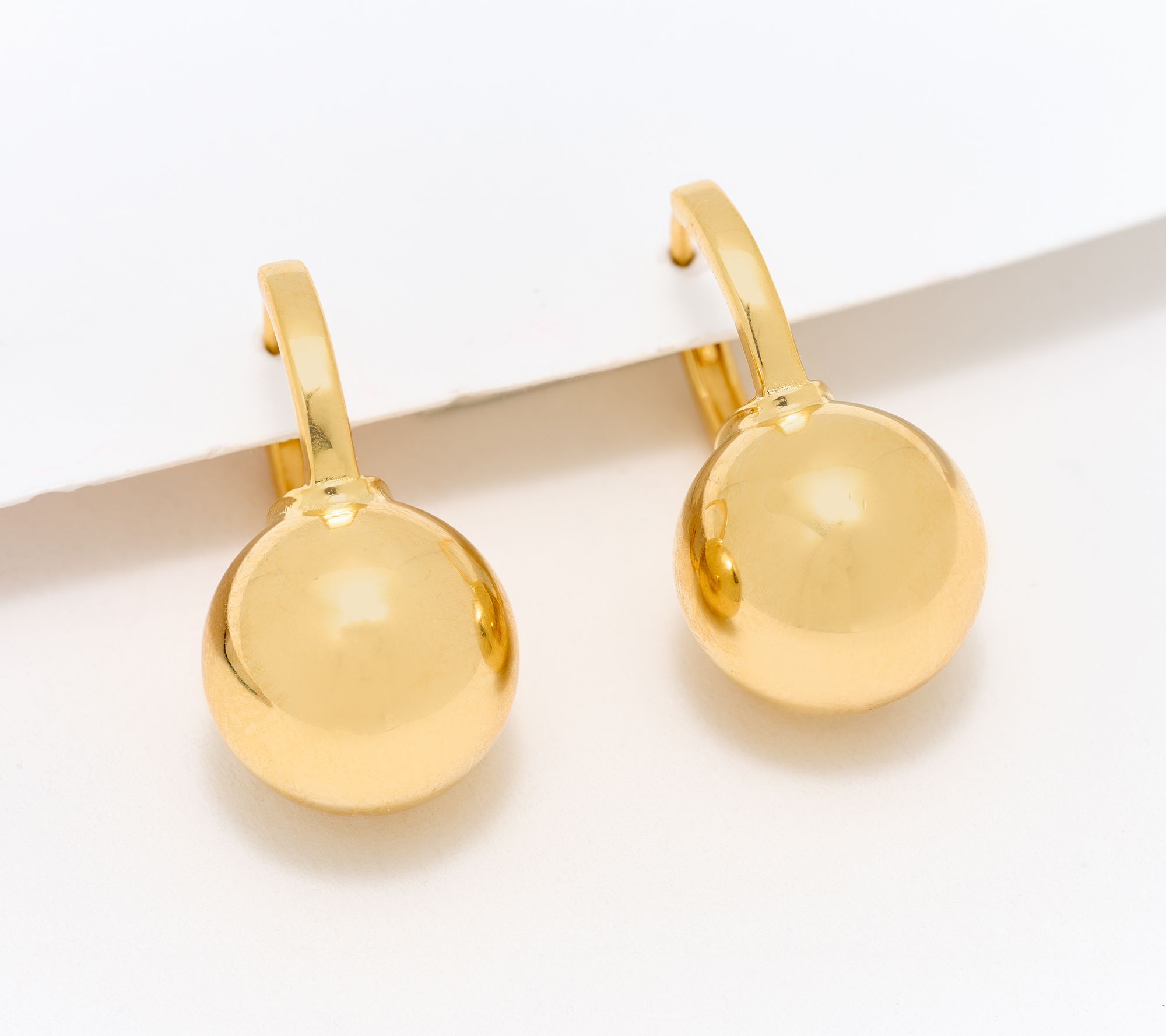 UltraFine 950 Silver Bead Drop Hoop Earrings