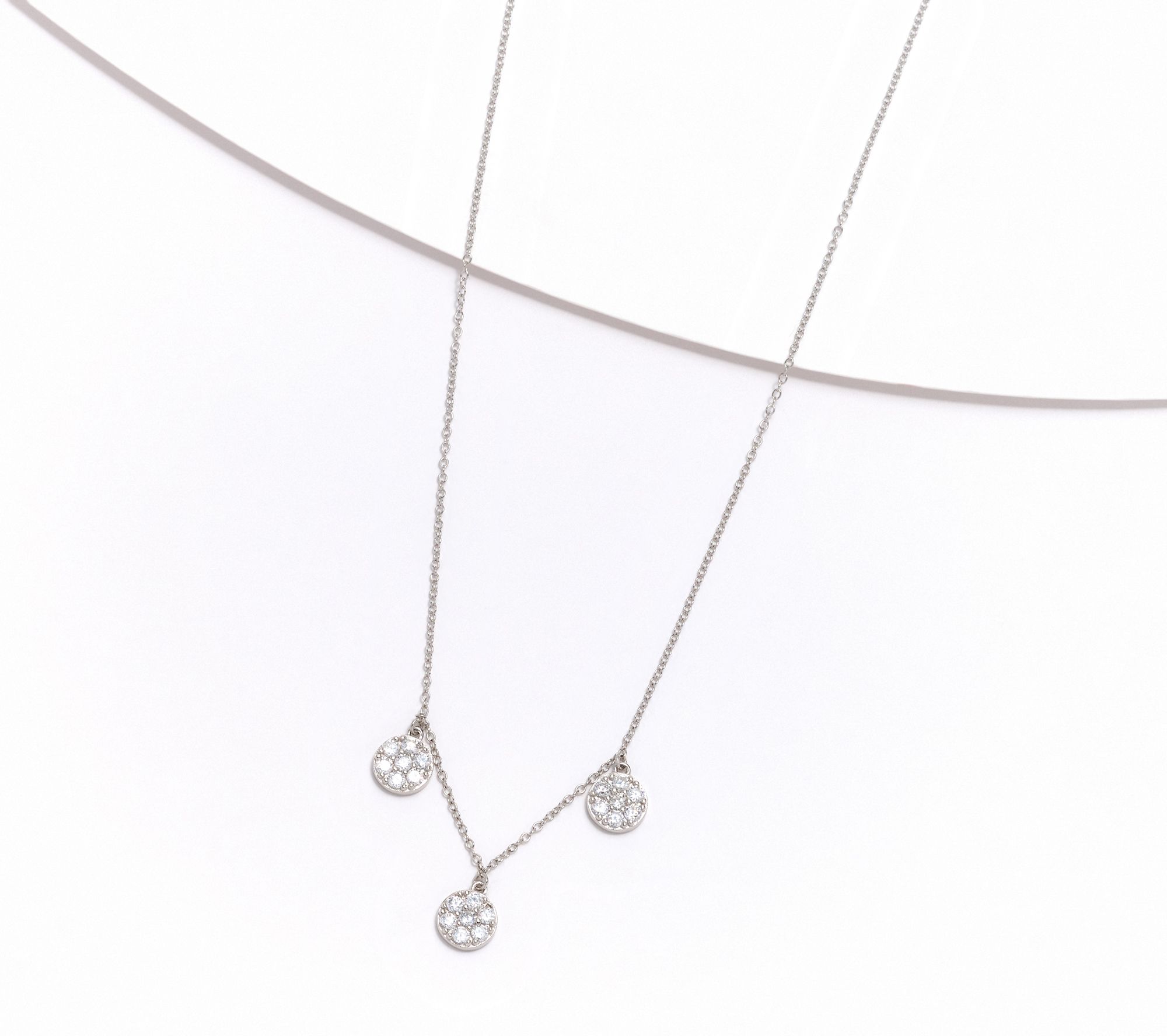 Diamonique Classics Station Necklace, Sterling Silver