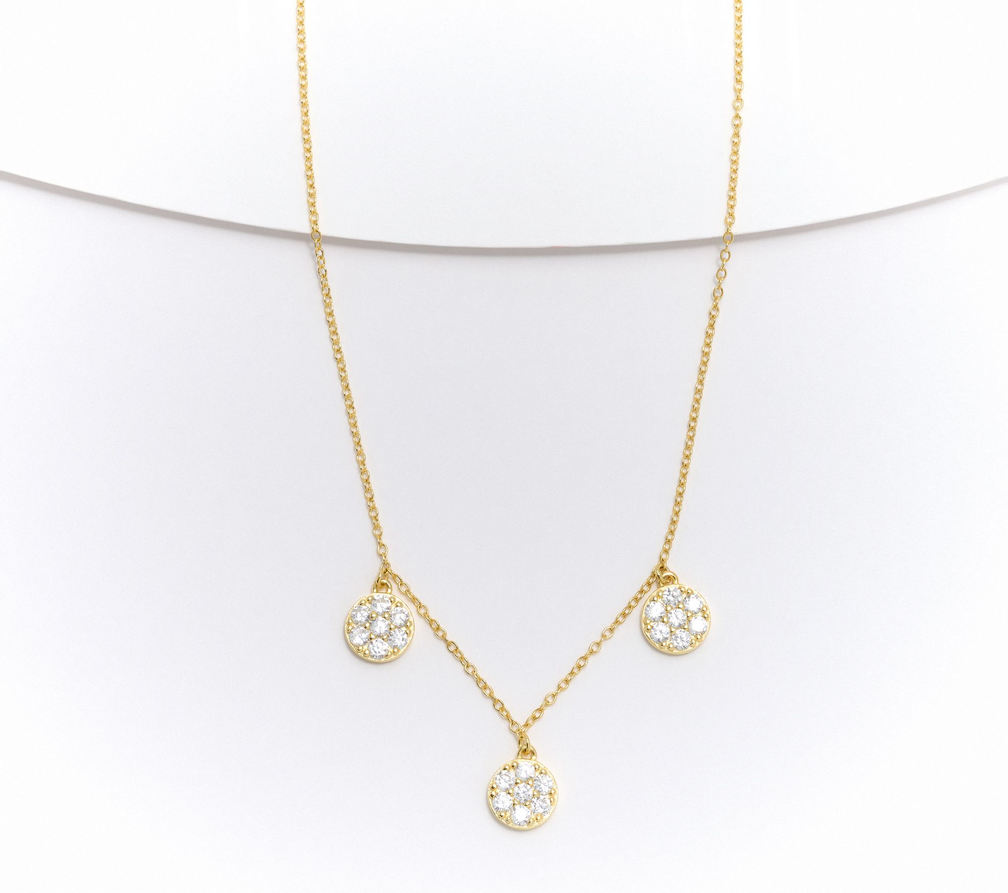 Diamonique Classics Station Necklace, Sterling Silver