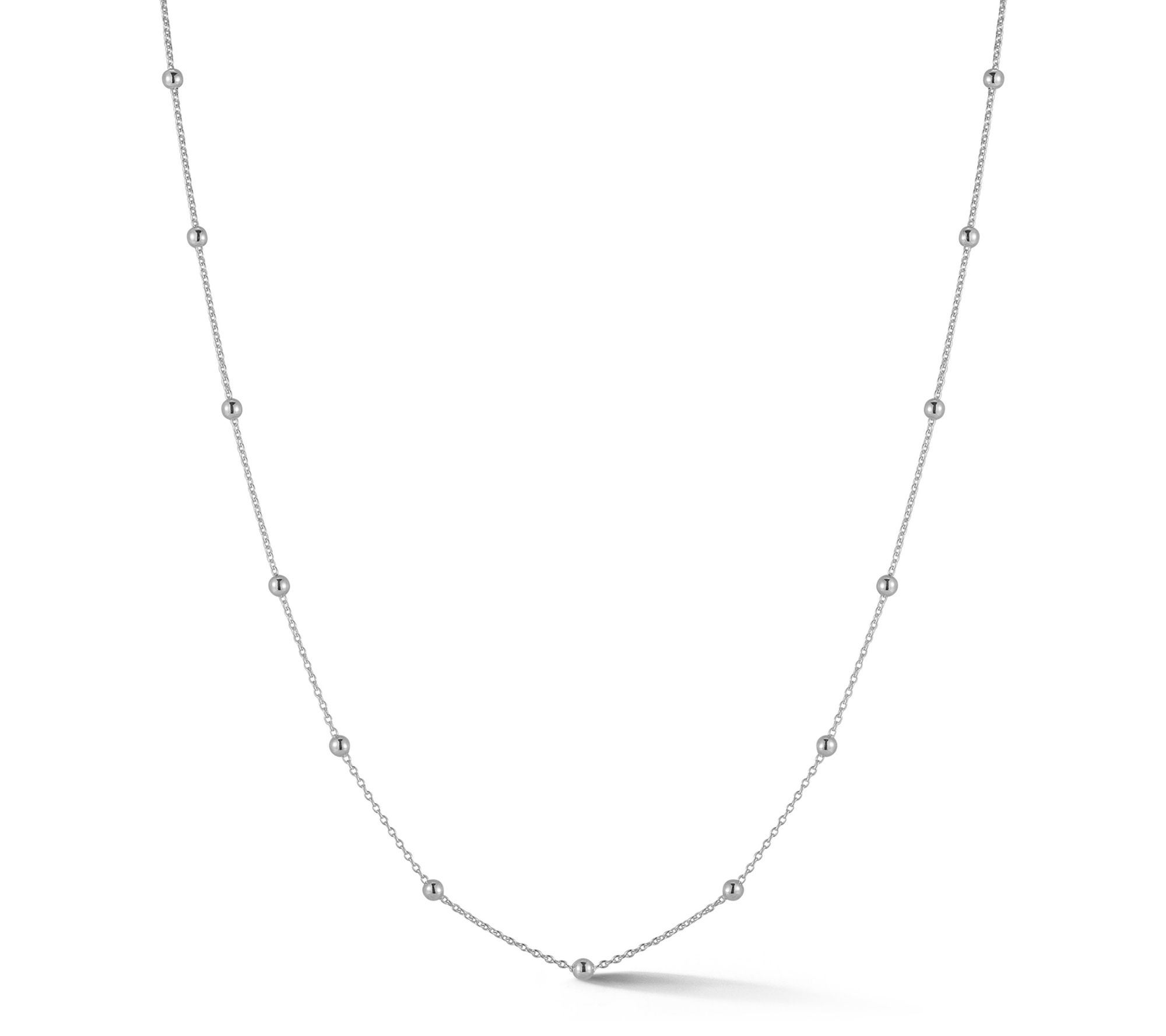 Italian Silver 2mm Ball 18" Chain Necklace, Sterling