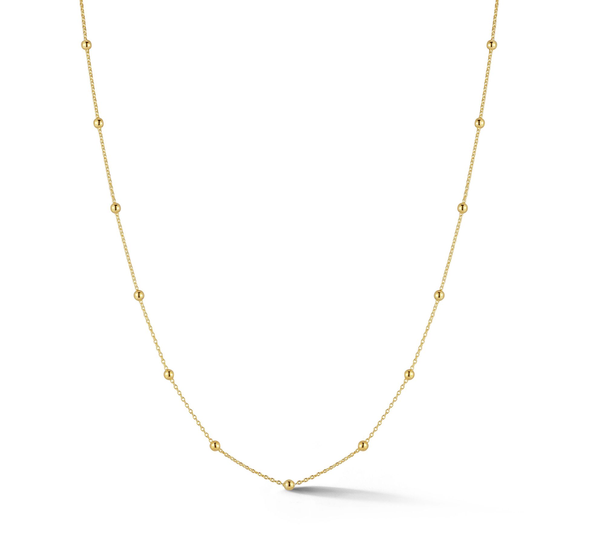 Italian Silver 2mm Ball 18" Chain Necklace, Sterling