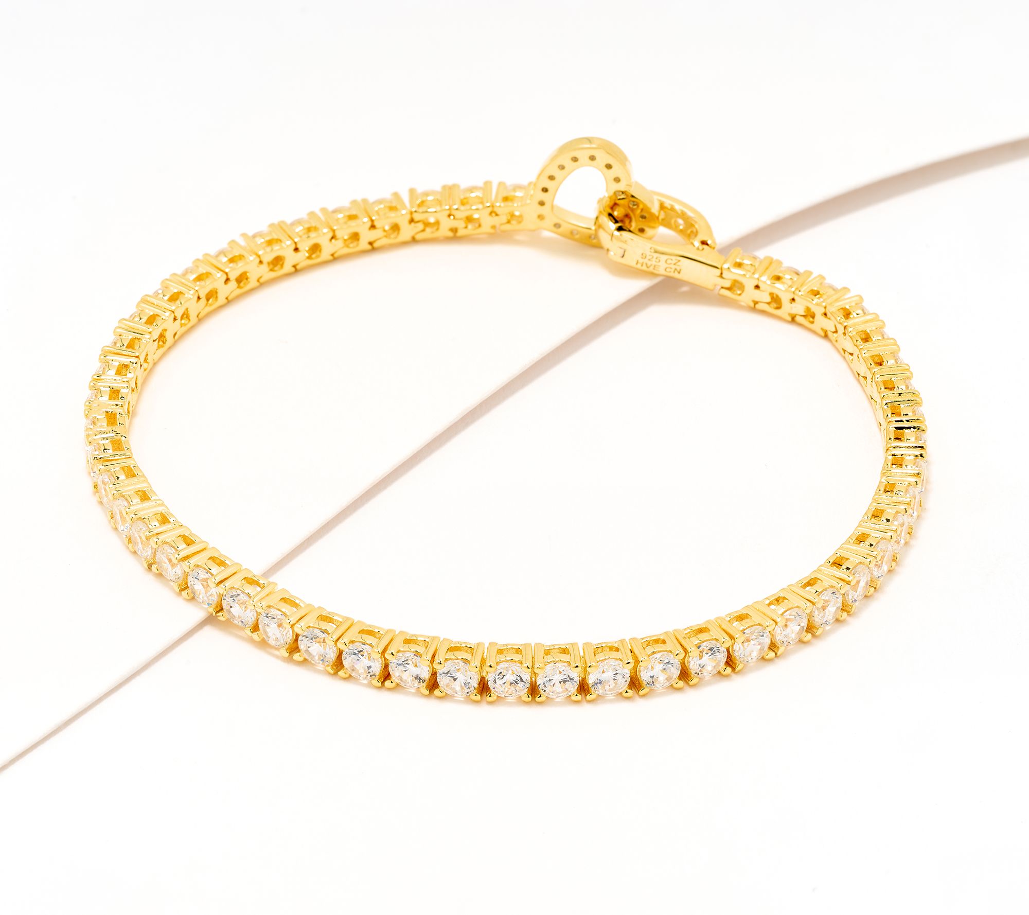 Diamonique Connecting Hearts Tennis Bracelet, Sterling Silver