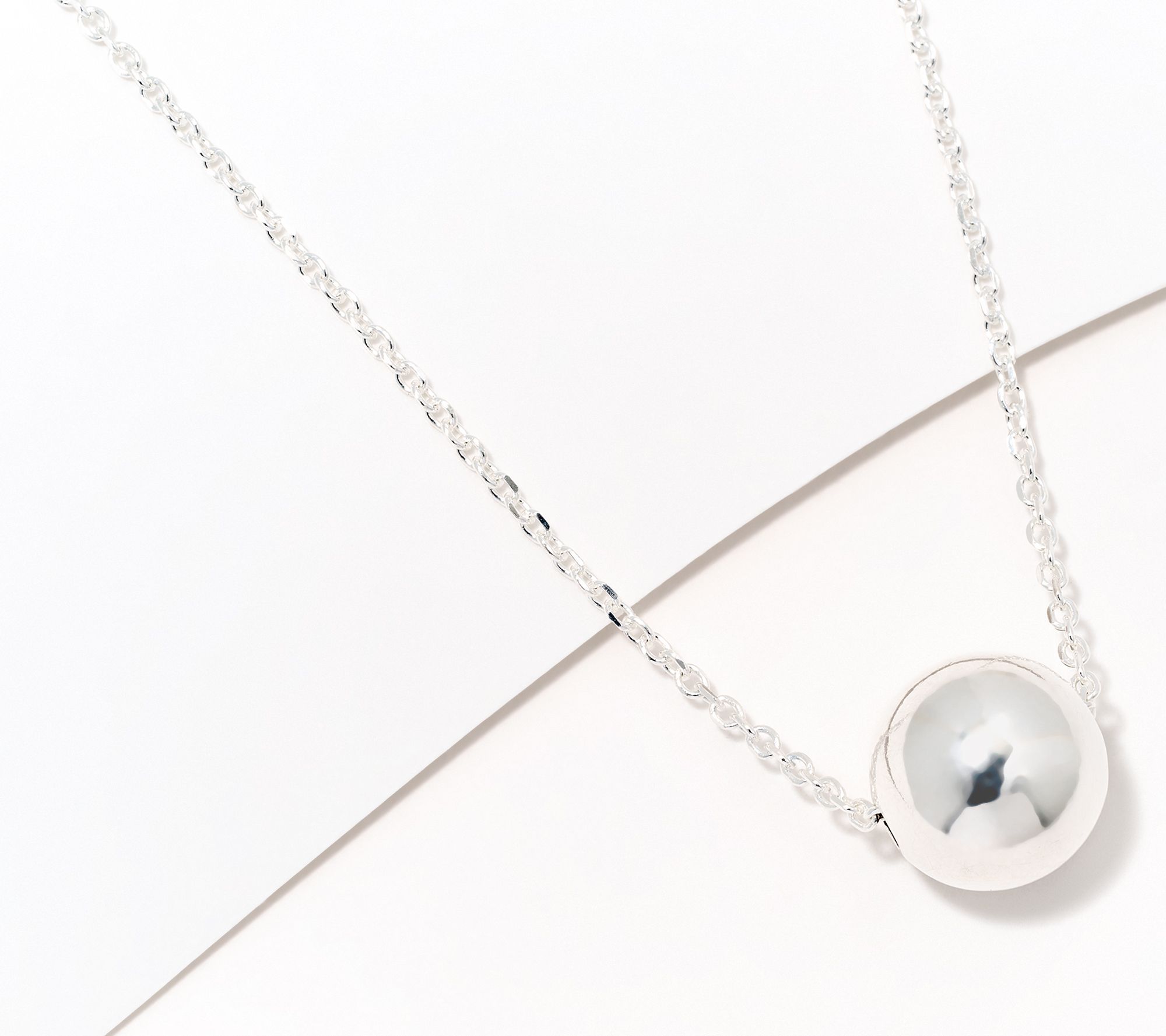 "As Is" UltraFine 950 Silver Bead Motif 17 + 1" Necklace