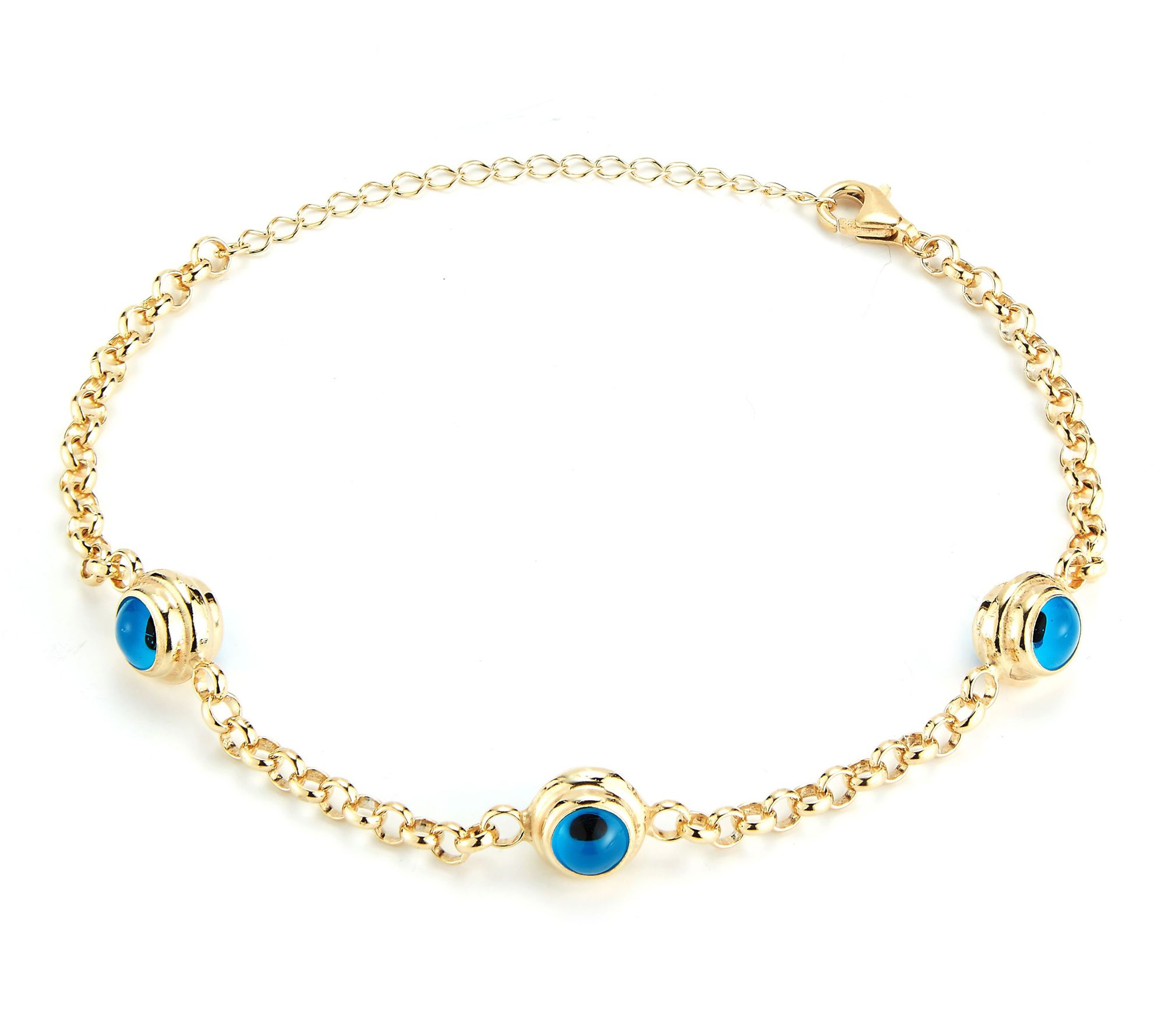 Sterlina Silver Triple Evil Eye Bracelet, Sterling