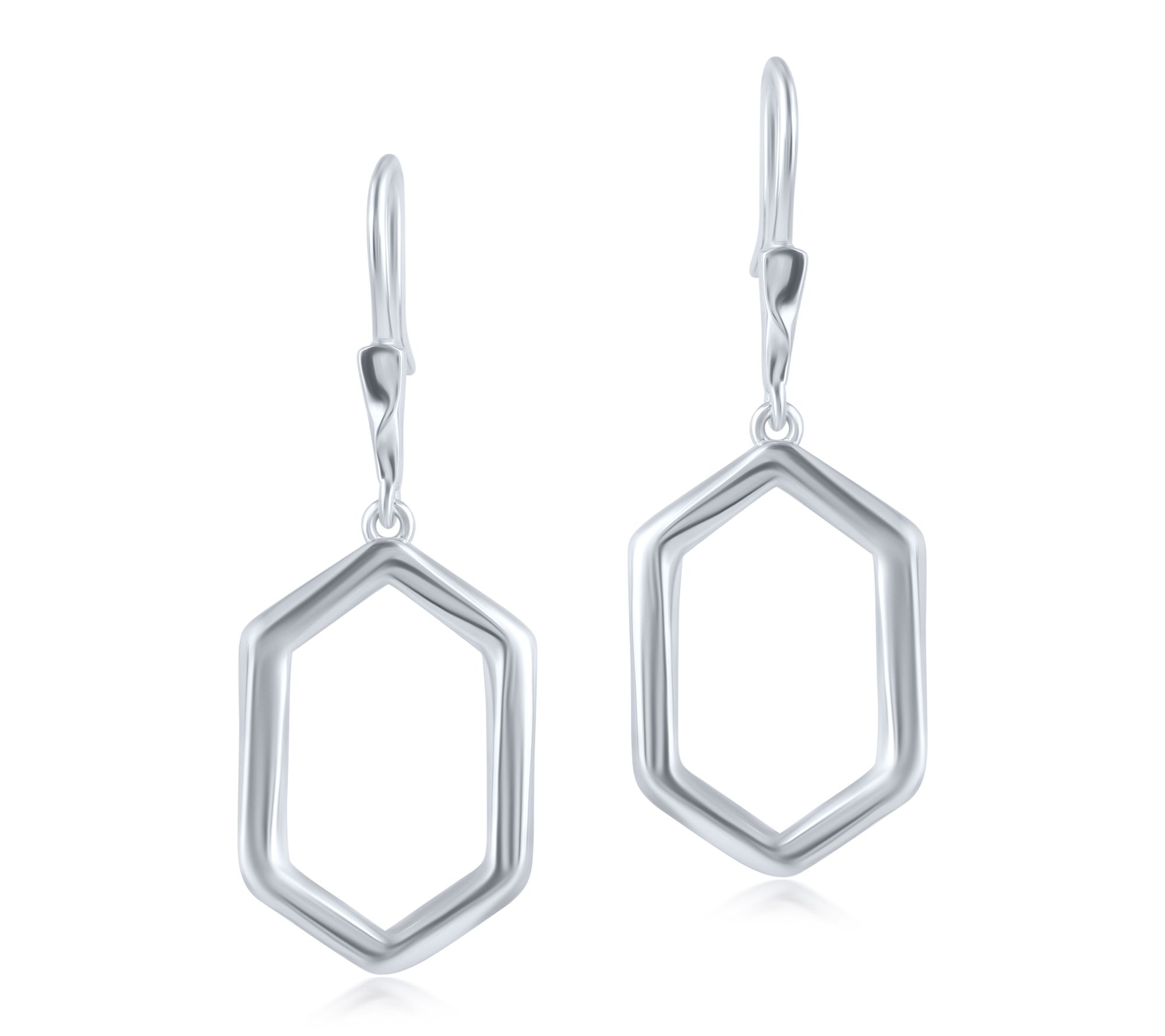 Christian James Sterling 1-1/2" Geometric Dangle Earrings