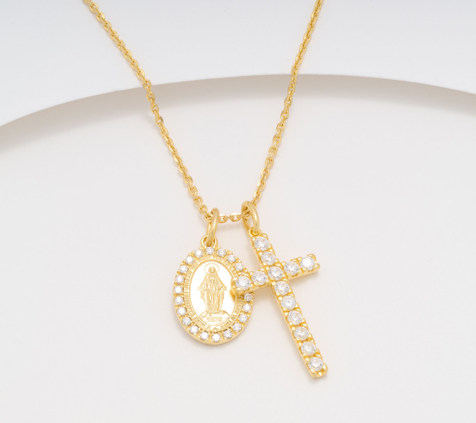 "As Is" Diamonique Italia Cross Necklace Sterling Silver
